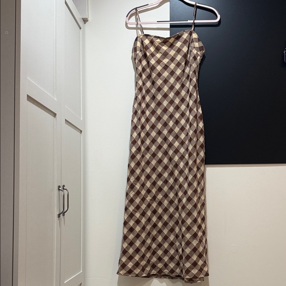VRG Girl Brown Checkered Dress - Picture 1 of 3